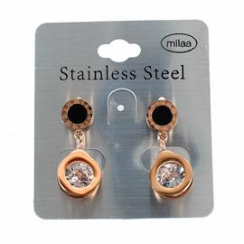 Stainless Steel Dangling Round Earring