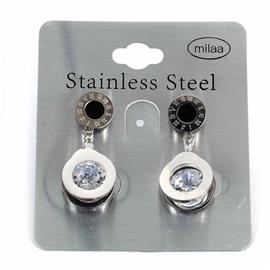 Stainless Steel Dangling Round Earring