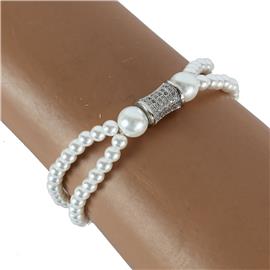 Pearls CZ Charm Bracelet