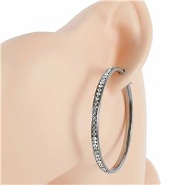 50mm Stainless Steel CZ Hoop Earring