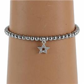 Stainless Steel Charm Star Stretch Bracelet