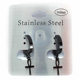 Stainless Steel Twist Cross Huggie Earring