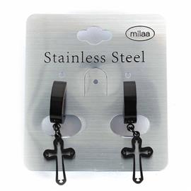 Stainless Steel Charm Huggie Earring