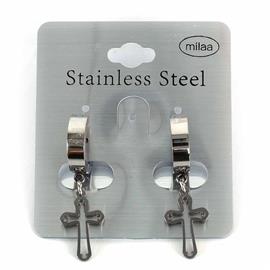 Stainless Steel Charm Huggie Earring