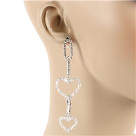 Rhinestones Link Heart Earring