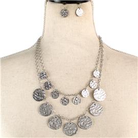 Metal Charms Coins Necklace Set