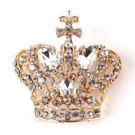 Crystal Crown Brooch