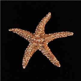 Rhinestone Starfish Brooch