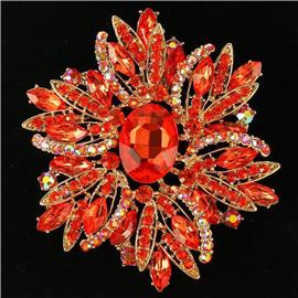Crystal Flower Brooch