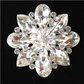 Crystal Flower Brooch