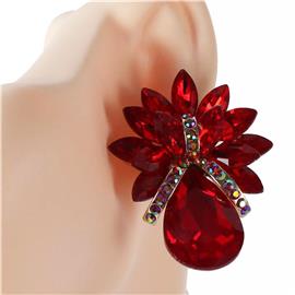 Crystal Teardrop Clip-On Earring