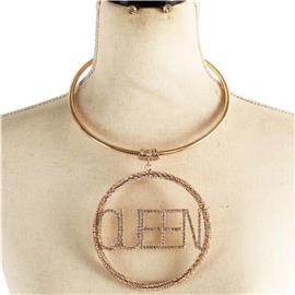Choker Drop Queen Necklace Set
