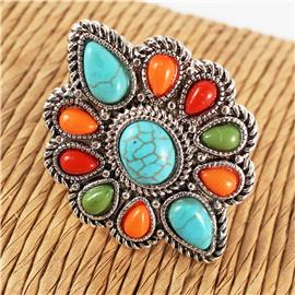 Western Multy Color Stone Ring