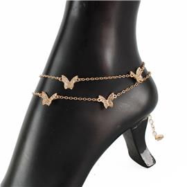 Butterfly Metal Link Anklet