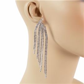 Rhinestones Fringes Earring