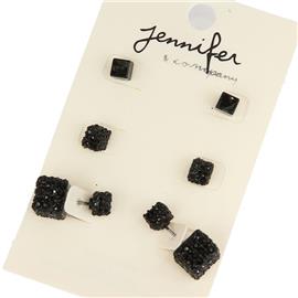 Cubic 3 Pairs Earring