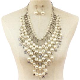 Pearl Drop Necklace Set