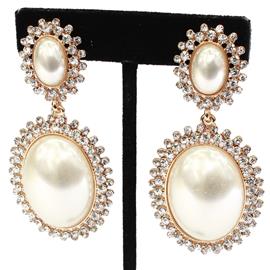 Pearl Oval Clip-On Earring