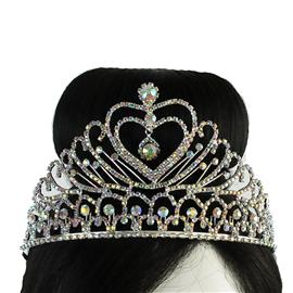 Rhinestones Heart Crown Tiara