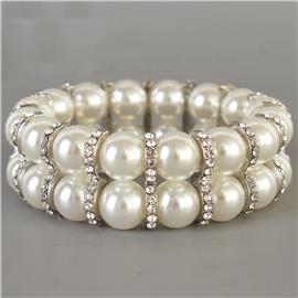 Pearl Stones 2 Lines Bracelet