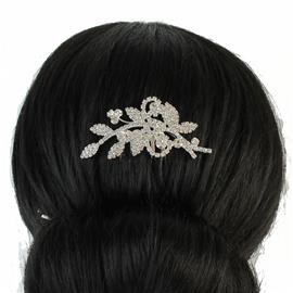 Rhinestones Leaves Hair Comb