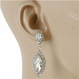 Rhinestone With Crystal Oval Earring