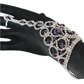 Rhinestones Teardrop Bracelet With Ring