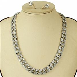 Metal Rhinestone Chain Necklace
