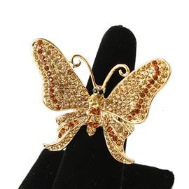 Crystal Butterfly Stretch Ring