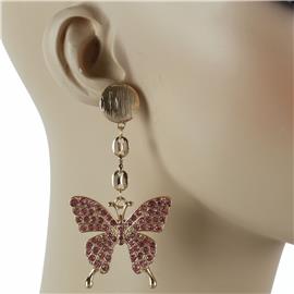 Crystal Metal Butterfly Earring