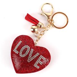 Rhinestones Love Heart Key Chain