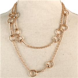 Metal Rollo Chain Layered Necklace