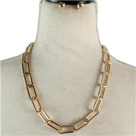 Oval Chain Necklace Set