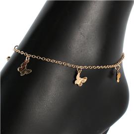 Metal Charm Butterfly Anklet