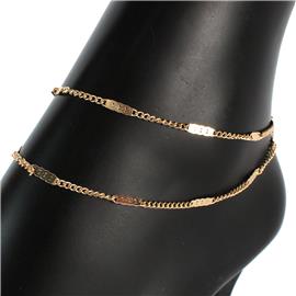 Metal Hammered Layered Anklet