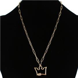Stainless Steel Pendant Crown Necklace