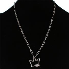 Stainless Steel Pendant Crown Necklace