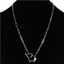 Stainless Steel Pendant Elephant Necklace