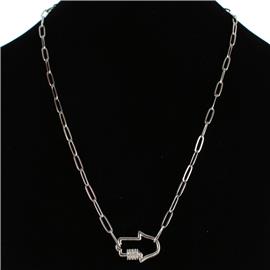 Stainless Steel Pendant Hamsa Necklace