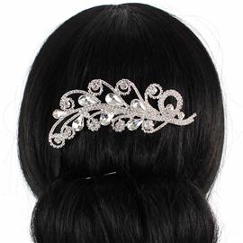 Stones Swirl Teardrop Hair Comb