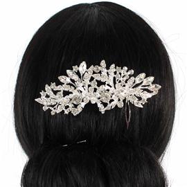 Metal Crystal Flower Hair Comb