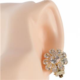 Crystal Flower Clip-On Earring