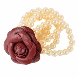 Pearl With Flower Stretch Bracelet