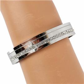 Stainless  Steel Cubic Zirconia Bangle