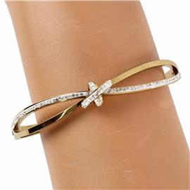 Stainless  Steel Cubic Zirconia Bangle