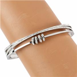 Stainless Steel Cubic Zirconia Bangle