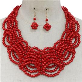 Pearl 6 Layered Necklace Set