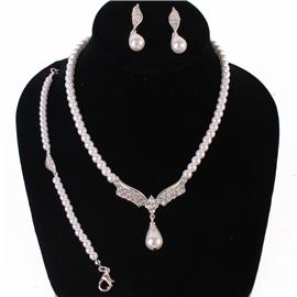 Pearl 3 Pcs Necklace Set