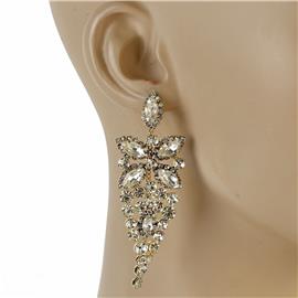 Rhinestones Flower Chandelier Earring