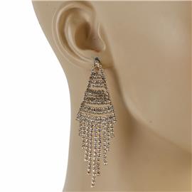 Rhinestones Fringed Earring